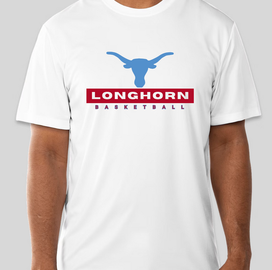 Longhorn Hoops T Shirt - Men’s Short Sleeve Dry Fit Active Crew Neck T Shirt (Longhorn)