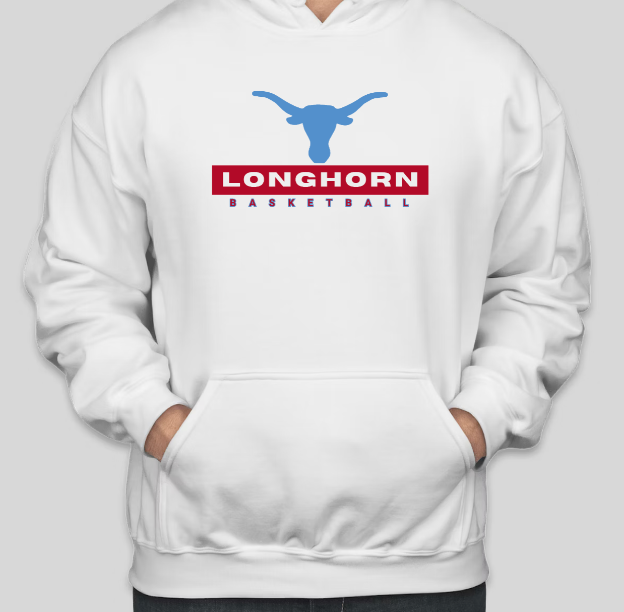 Longhorn Hoops Sweatshirt - Men’s Fleece Hoodies & Sweatshirts, Cotton Blend (Longhorn)