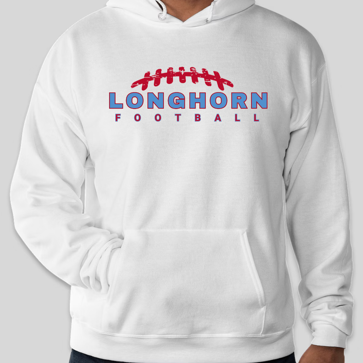 Longhorn Football Sweatshirt - Men’s Fleece Hoodies & Sweatshirts, Cotton Blend (Longhorn Football)