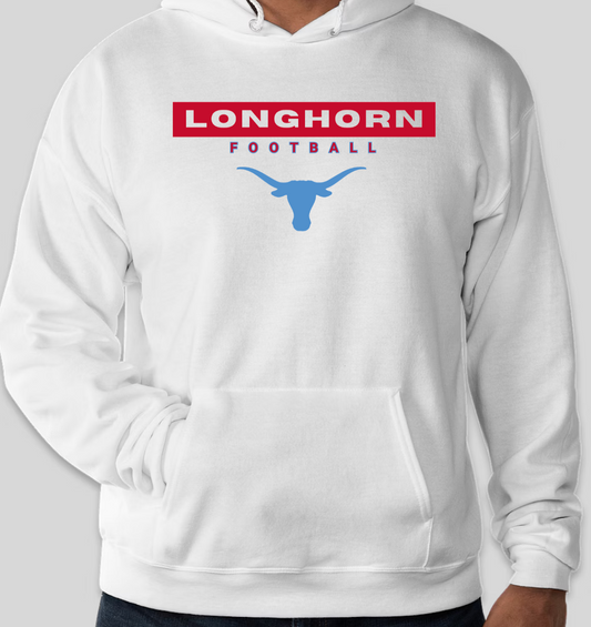 Longhorn Football Sweatshirt - Men’s Fleece Hoodies & Sweatshirts, Cotton Blend (Longhorn)