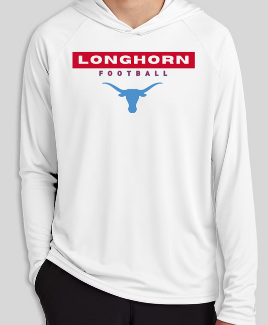 Longhorn Football Long Sleeve Hoodie - Men's Lightweight Athletic Hoodie (Longhorn)